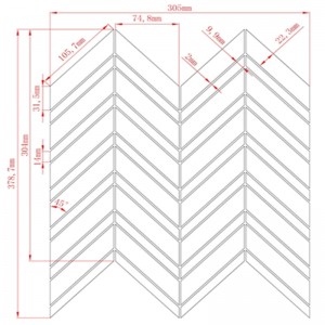 カラーラビアンコホーニングシェブロンマルチ大理石床壁モザイク
