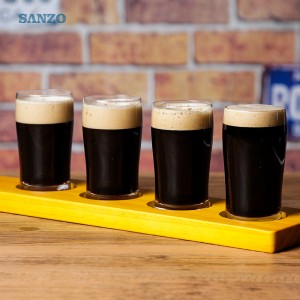 Sanzo 7 Ozミニビールマグは、プリントロゴビールガラスパネルビールグラスマグをカスタマイズします