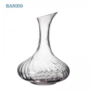 トルコの手作りの無鉛クリスタルスラント高品質ワインデカンタ