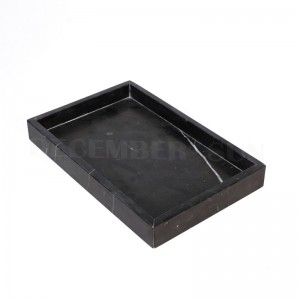 高品質の黒い長方形の大理石のサービングトレイ