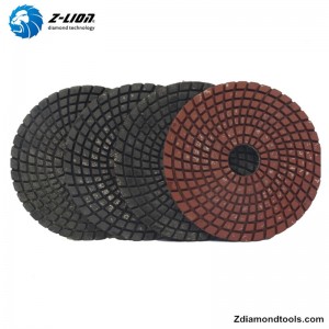 ZL-123CM充填金属付き4インチコンクリート研磨樹脂パッド