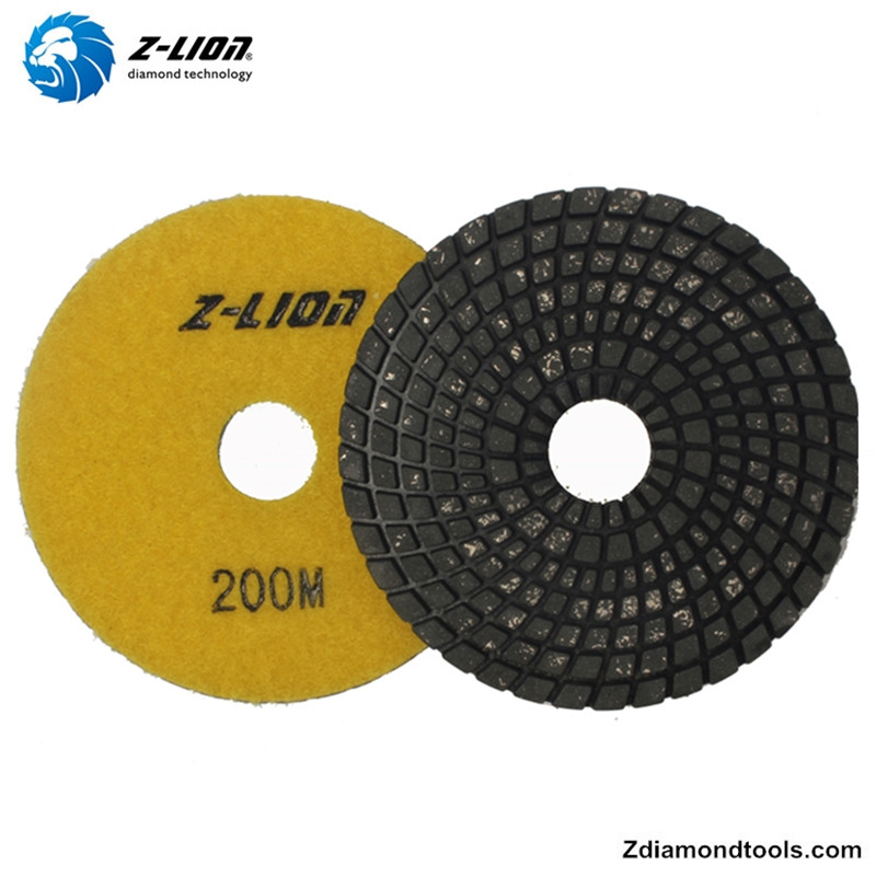 ZL-123CM充填金属付き4インチコンクリート研磨樹脂パッド