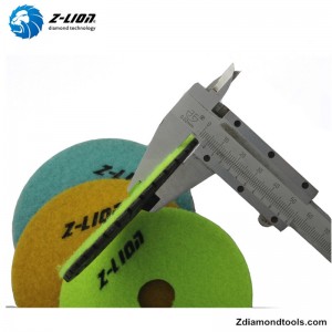 ZL-123CM充填金属付き4インチコンクリート研磨樹脂パッド