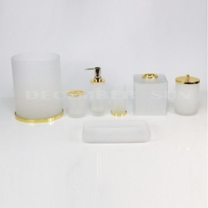 フロストグラスバスルームアクセサリーセット