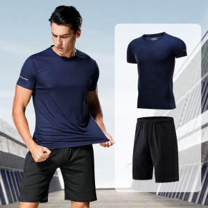 FDMM004-メンズクールドライフィットショートスリーブクルーTシャツ
