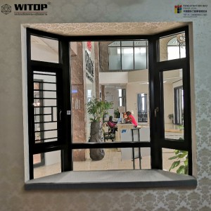 アルミ製の湾と弓の窓