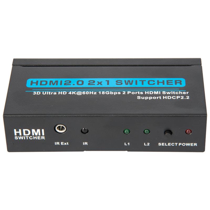 V2.0 HDMI 2x1スイッチャーサポート3D Ultra HD 4Kx2K @ 60Hz HDCP2.2