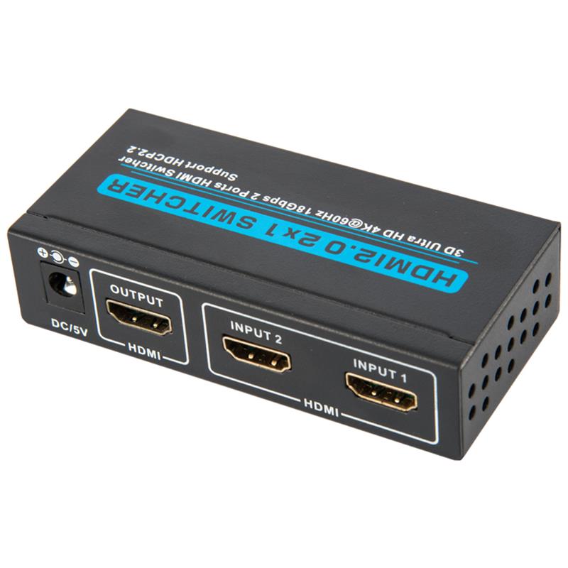 V2.0 HDMI 2x1スイッチャーサポート3D Ultra HD 4Kx2K @ 60Hz HDCP2.2