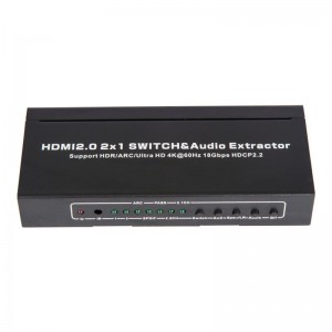 V2.0 HDMI 2x1 Switcher＆Audio ExtractorサポートARC Ultra HD 4Kx2K @ 60Hz HDCP2.2 18Gbps