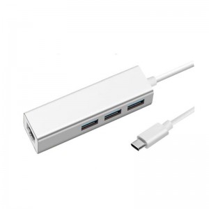 USBタイプC-LAN（1000M）+ USB 3.0x3ハブアダプター