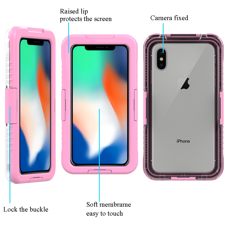 良い防水ケースバッグiPhone用XSの最大携帯電話の防水バッグ（ピンク）
