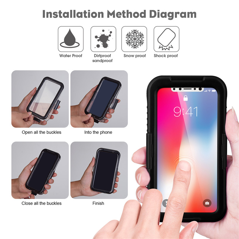 防水ケース携帯電話iphone XS防水ケース格安耐震iphoneケース（ブラック）