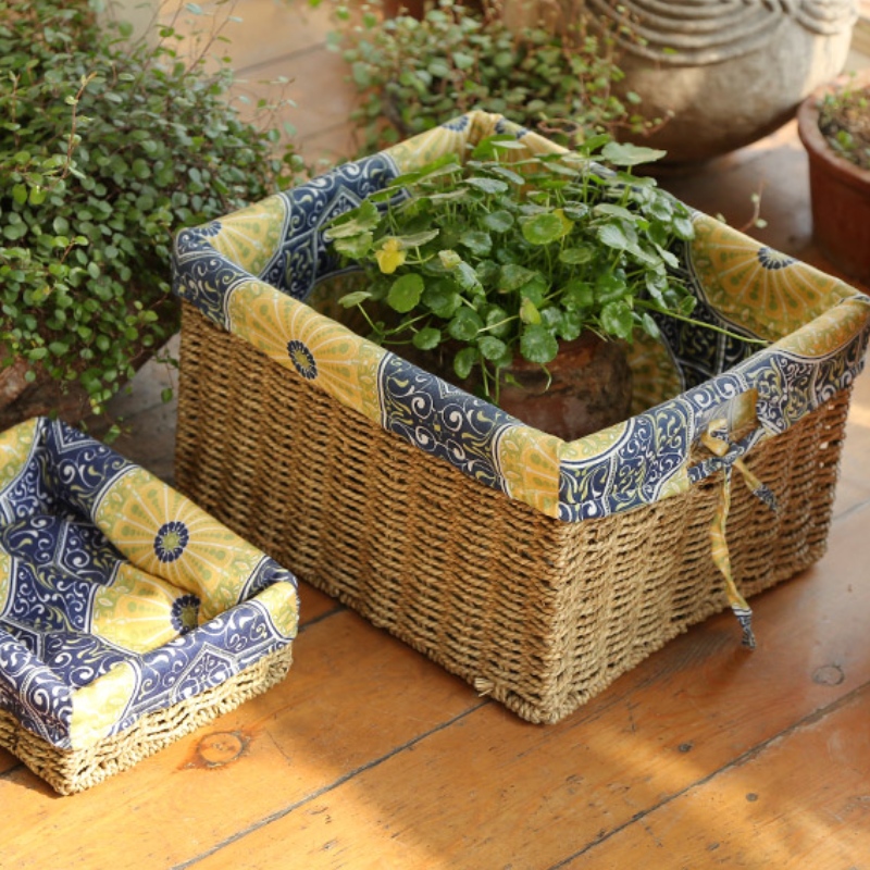 裏地付き寝室収納バスケット