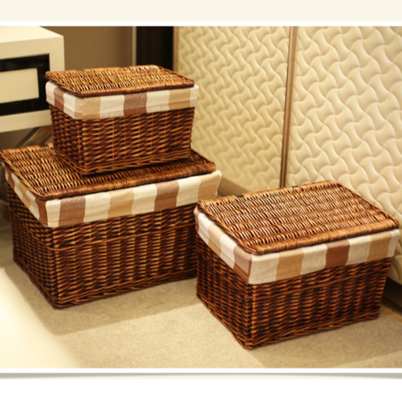 枝編み細工品収納バスケット