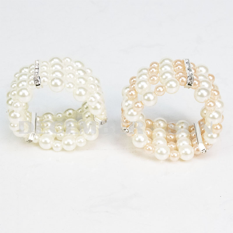 Wholesale美しい輝きパールナプキンリング