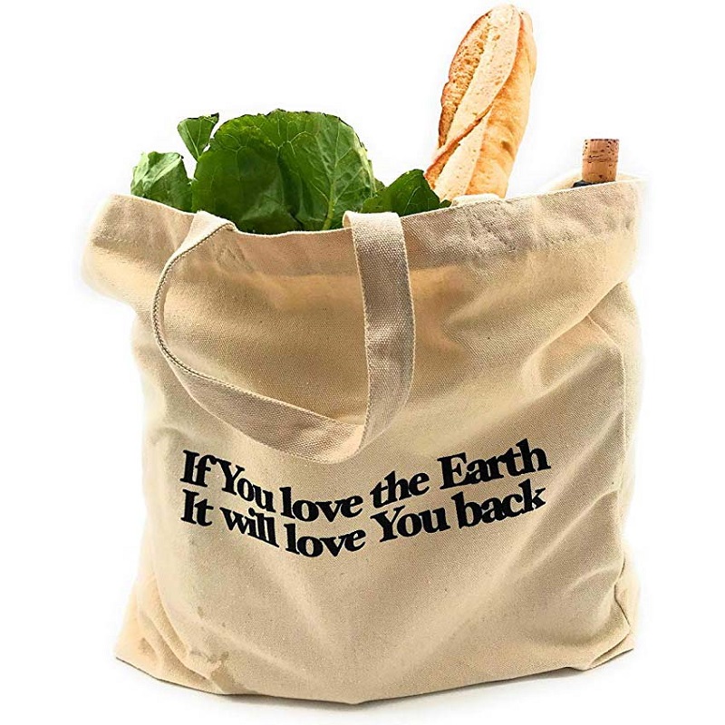 カスタム印刷ロゴ付きSG 64ヘビーデューティオーガニック野菜フルーツショッピングバッグコットンキャンバストートバッグ