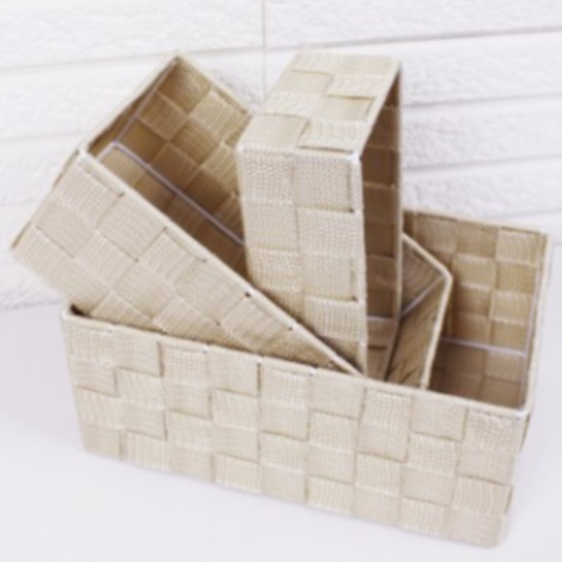 手作り織りポリプロピレン生地バスケット