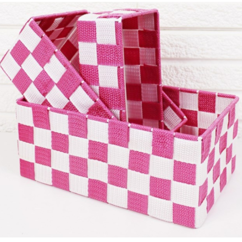 手作り織りポリプロピレン生地バスケット