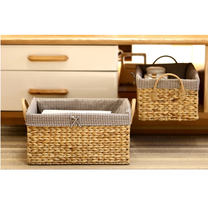 家の装飾長方形の織り収納バスケット