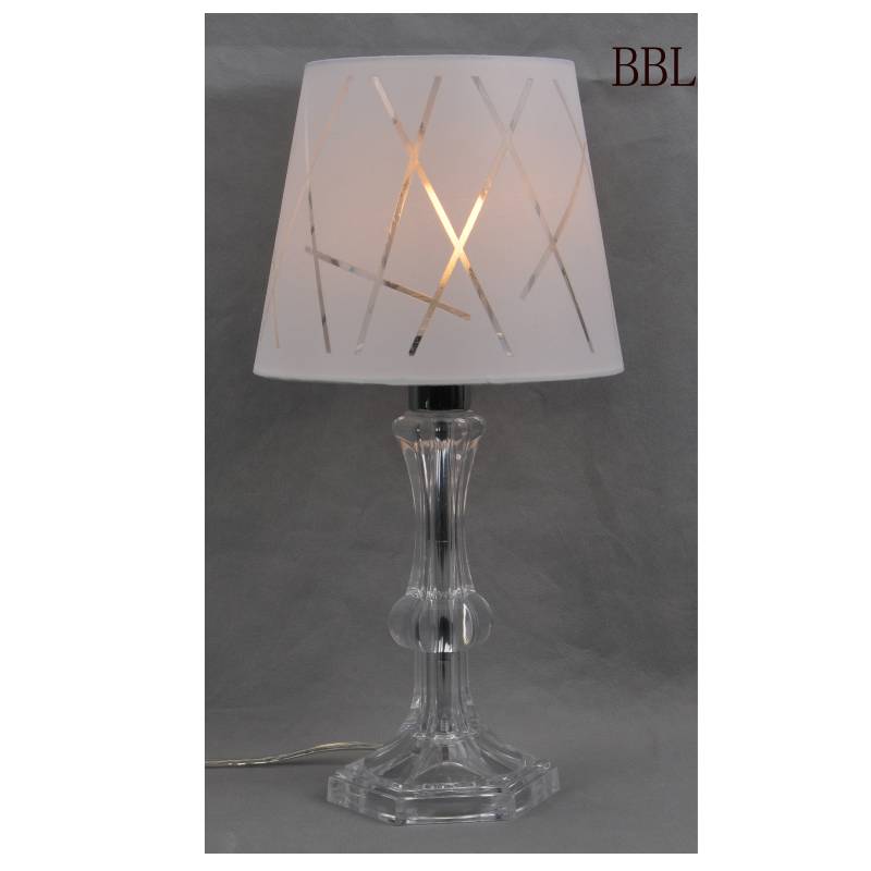 生地ランプと透明アクリルランプ本体付きテーブルランプ