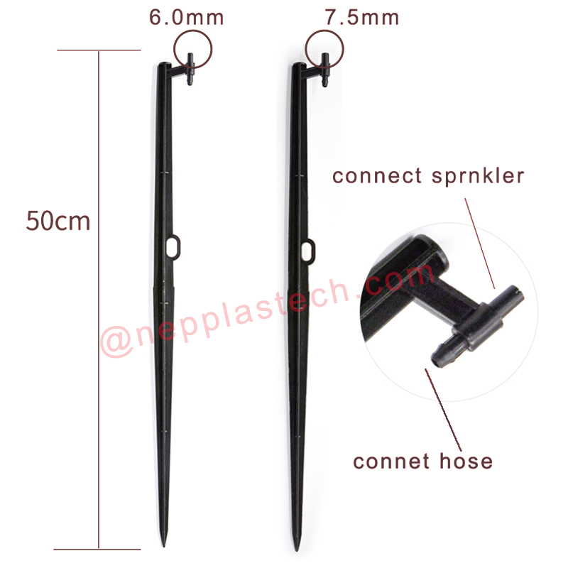 ソーラー灌漑システムアクセサリー15mmから60mmの黒いマイクロスプリンクラージェット杭