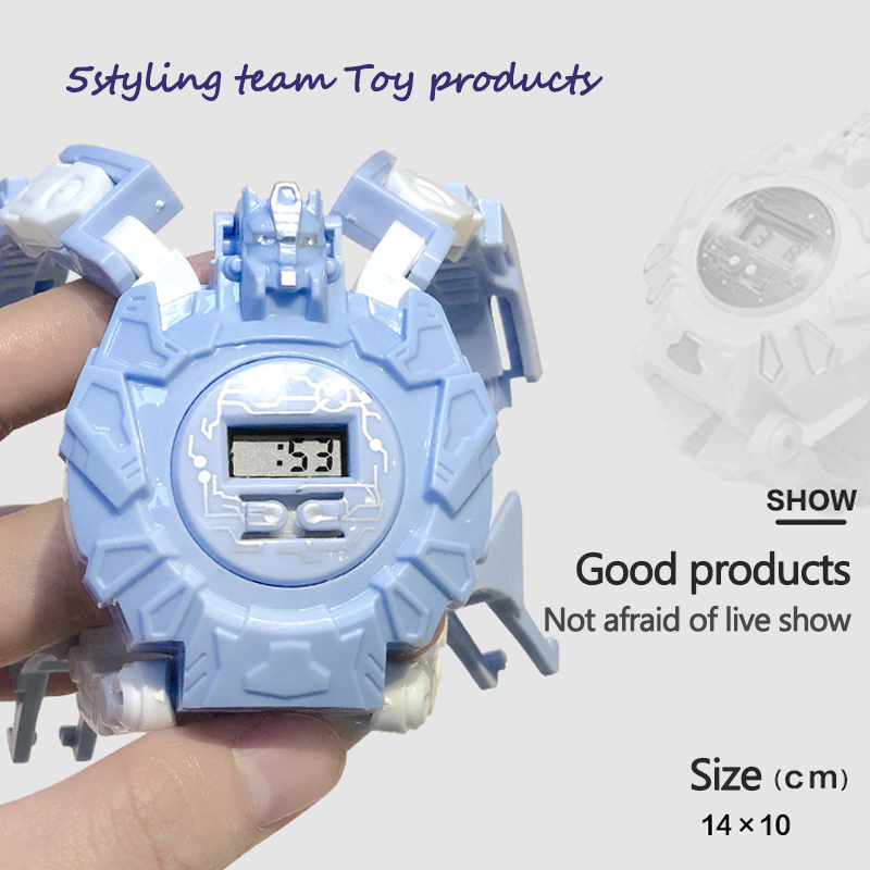 クロスボーダーの変形腕時計玩具機械人間電子時計子供たちの教育玩具