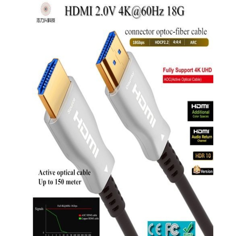 60M / 197ft高速HDMIケーブル2.0v 18G 4K @ 60hz 3D ACRオーディオおよびビデオケーブル、HDMI AOC
