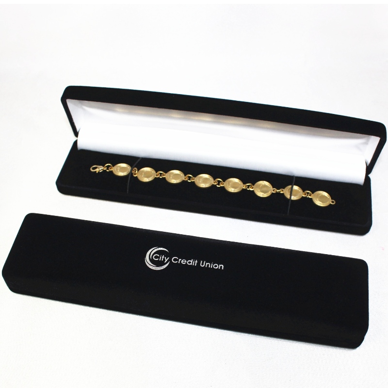 D-11バッジ＆ネックレス用カスタム卸売ブラックベルベットボックス