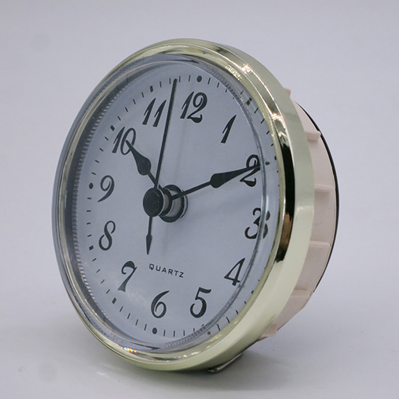 70 mmゴールドフレームホワイトボトムラウンドクロック挿入