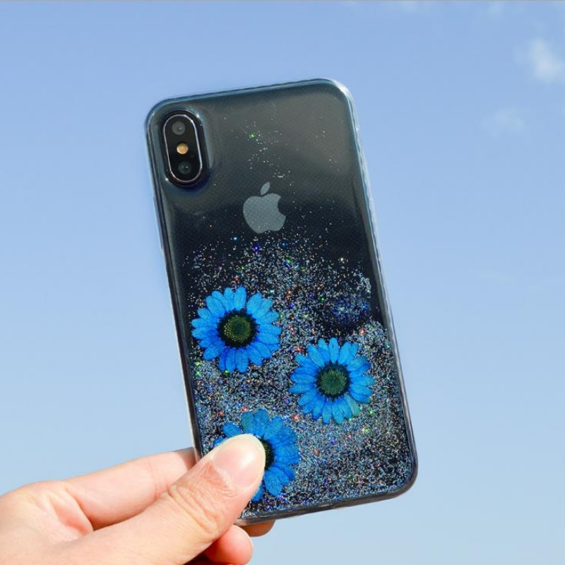 メーカーカスタムファッションアップルiPhoneX特別な真のドライフラワーエンボス加工の小さな新鮮な花のドロップ電話ケース