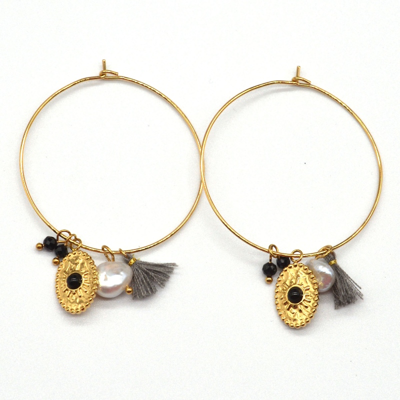 ステンレス鋼ゴールデンクラシックポリッシュラウンドチューブイヤリング、中国Ruifanbaoジュエリー加工工場