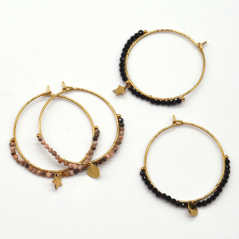 ラウンドイヤリング、ウェアビーズ、エスニックスタイル、レトロ、ボヘミアンスタイル、サークルイヤリング、レディーススタイル、スターボヘミアンスタイル、ペンダント、中国ルイファンバオジュエリー加工工場