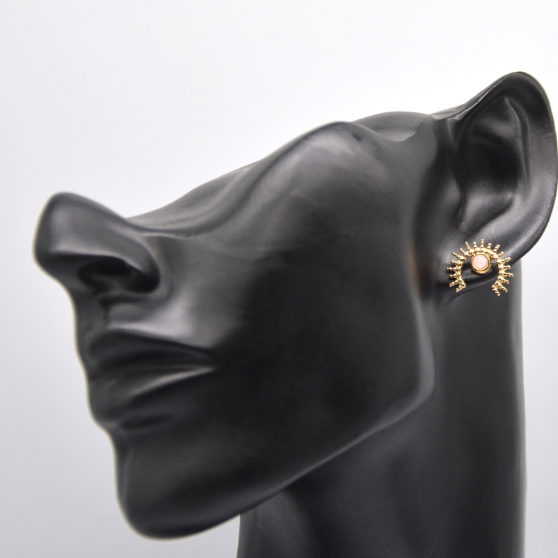 金メッキ瑪瑙イヤリング、ステンレス鋼金レディースイヤリング中国Ruifanbaoジュエリー加工工場