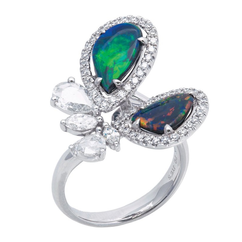 レディース925シルバーヨーロッパとアメリカンスタイルのジルコンクロー象眼細工の昆虫リング