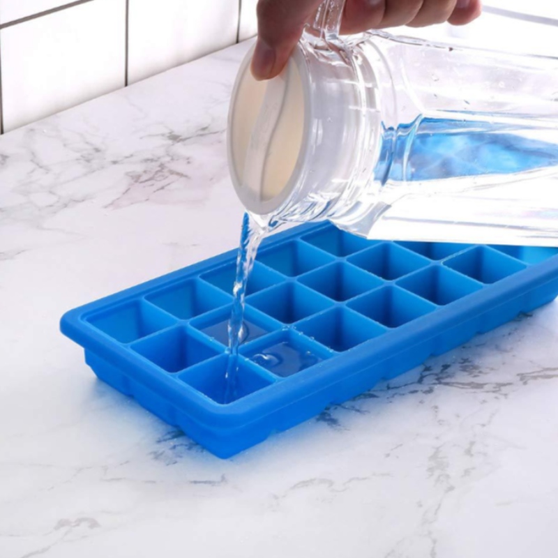 シリカゲル21氷格子家庭用アイスブロック21ケースカバー型付き、冷凍補助食品ボックスアイスグリッドはラベルでカスタマイズできます