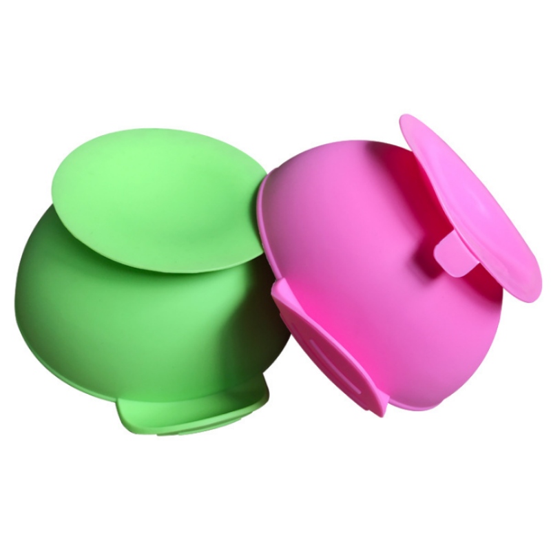 シリコン一体型オーバルスマイリープレートシリコンベビービブ子供用スマイリーフェイスプレート