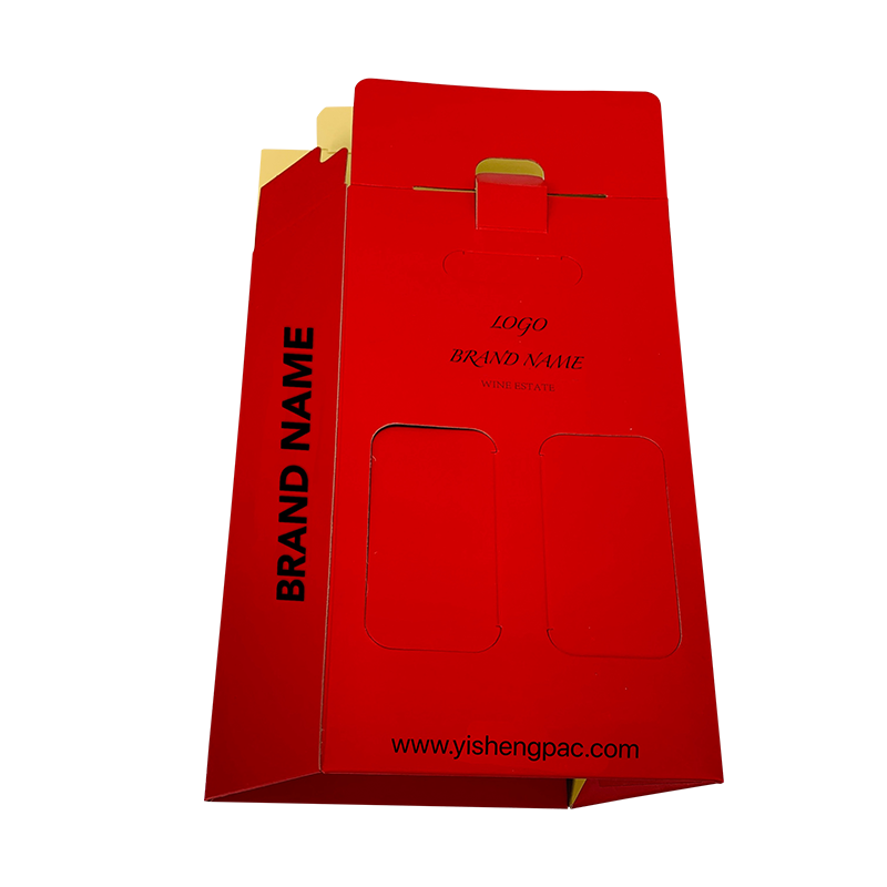 ワイン用の赤い包装箱と配送用