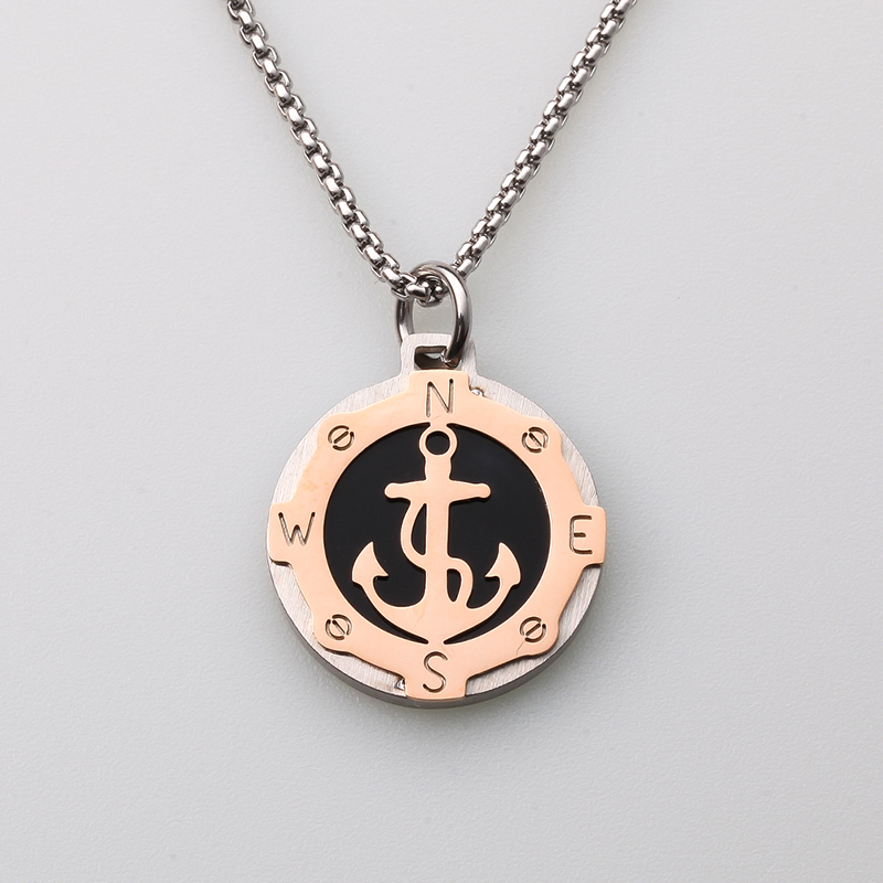 イタリア製ステンレスジュエリーラダーウィンドアンカーペンダントメンズネックレス