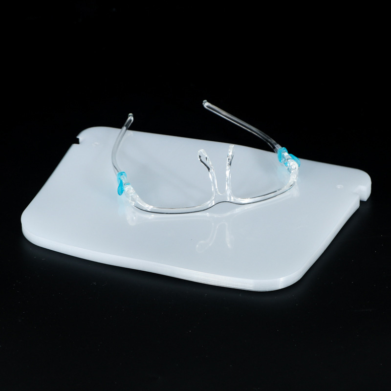 透明なシールドOEM反スプラッシュ再利用可能な顔保護バイザーPETフィルムフェースシールドガラスで