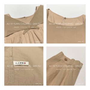 ゆったりとしたデザインミニマリストスタイリッシュカジュアル無地プリントカラーコットンとリネン特大のカスタム19595シャツドレス