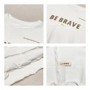 ゆったりしたデザイン・ミニマリスト丸襟スタイルステッチされたスリーブ・スタイルのカジュアルなソリッド・コットンとリネン・オーバーサイズ・カスタム