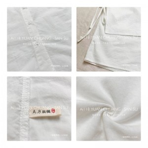 ゆったりしたデザイン・ミニマリスト丸襟スタイルステッチされたスリーブ・スタイルのカジュアルなソリッド・コットンとリネン特大のカスタム