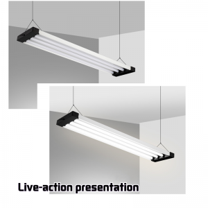 オフィスショッピングモールオフィスシャンデリアシャンデリアシャンデリアシャンデリアシンプルな帯状のコーナー天井ランプハイパワー