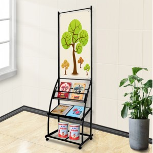 TMJ-549卸売ポータブルフロアパウダーコーティングメタルマガジンディスプレイラック