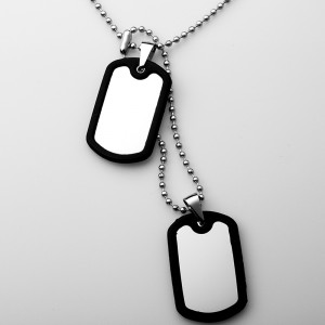 卸売ステンレス鋼ダブルシリコンドッグタグペンダントネックレス