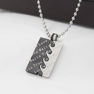卸売ステンレス鋼ツーインワントゥルーラブペンダントネックレス