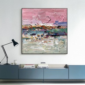 キャンバスフレーム抽象的な新しいデザイン手描きの家の装飾写真絵の床絵画