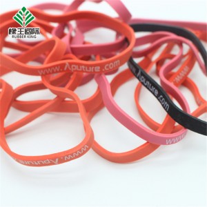 メーカーカスタムカラー、高弾性、防水、耐久性のある印刷広告ゴムバンド