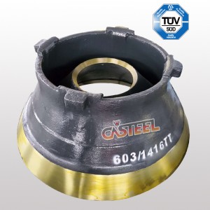 TEREX PEGSO TC1000、TC1150、TC1300コーンクラッシャー凹&マントルMN22CR2