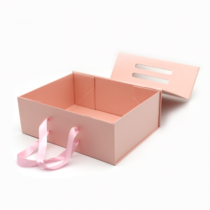 カスタムロゴプリント折りたたみ紙フラットパックの化粧品ギフト包装ピンクの磁気ボックスの包装ピンクの磁気ボックス